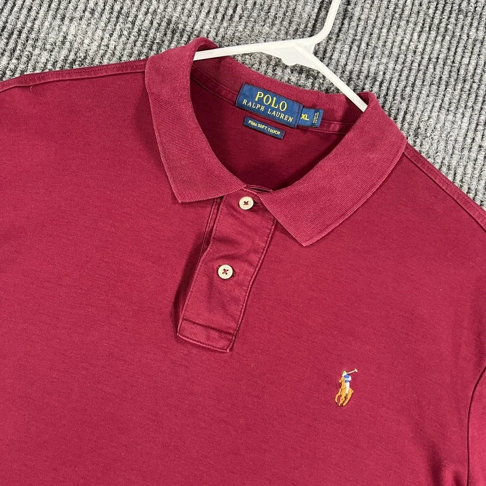 Polo Ralph Lauren Shirt Mens XL Extra Large Red Short Sleeve Flesh Pony Casual